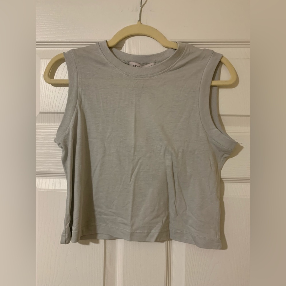 NWT WeWoreWhat Women's Gray Sleeveless Crop Top Small‎ Casual Summer Minimalist